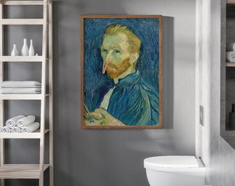 Lustig Van Gogh Badezimmer Druck, veränderte Kunst, Toiletten Humor