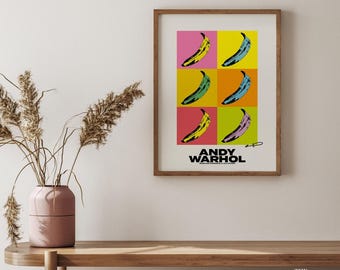 Andy Warhol Banana Art Print, Velvet Underground, Pop Art Mural