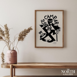 Vintage Soda Campari Print, Italian Liquor Poster, Bar Wall Art