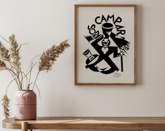 Vintage Soda Campari Print, Italian Liquor Poster, Bar Wall Art