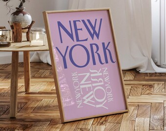New York Typography Art Print, Minimalist Gallery Wall Decor