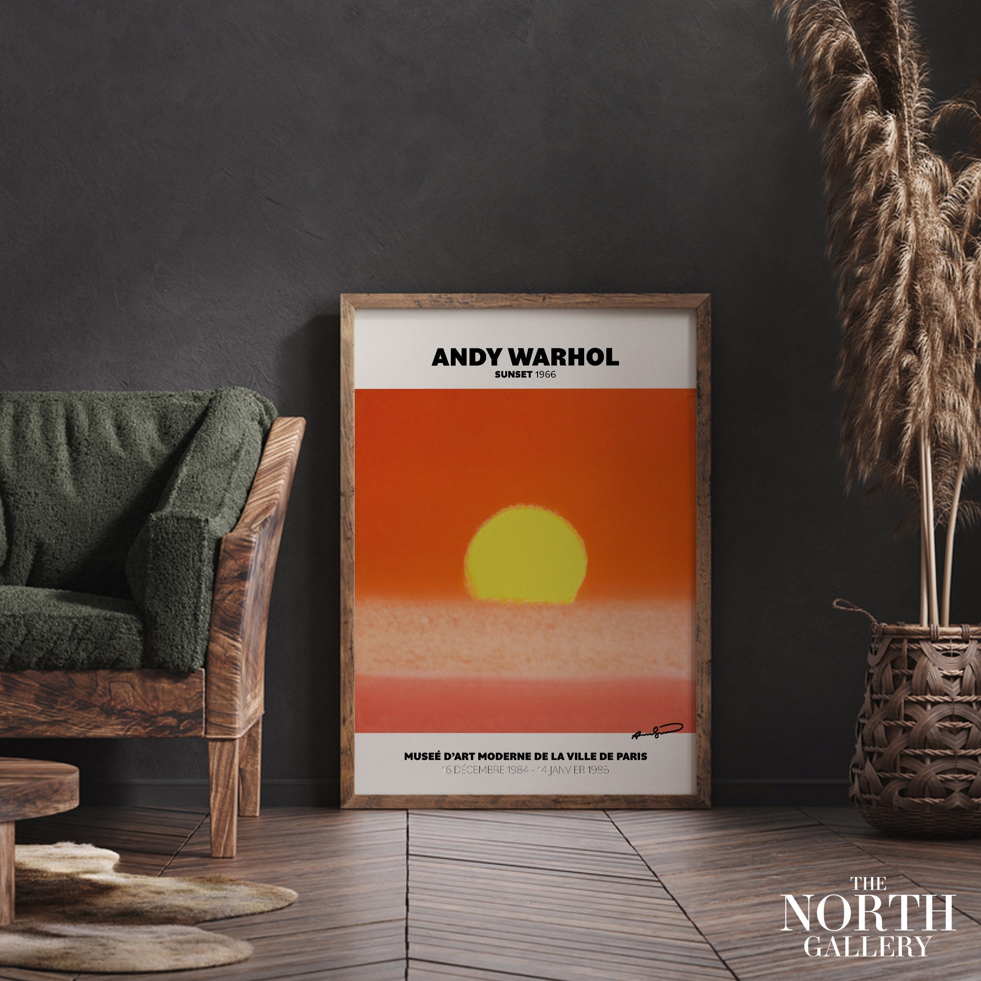Andy Warhol Sunset Exhibition Pop Art Print, Museum Print