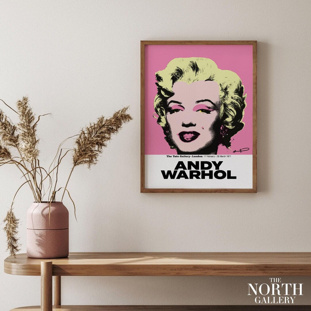 Andy Warhol Marilyn Monroe Print, Pink Pop Art Exhibition Poster - Etsy