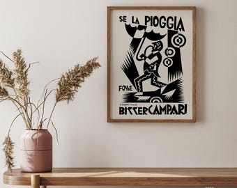 Bitter Campari Vintage Print, Food and Drink Poster, Bar Decor, Manifestation Art Print, Gift Idea