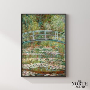 Claude Monet Poster, Bridge Over a Pond of Water Lilies, Monet Print, Vintage French Decor, Vintage Landscape Print