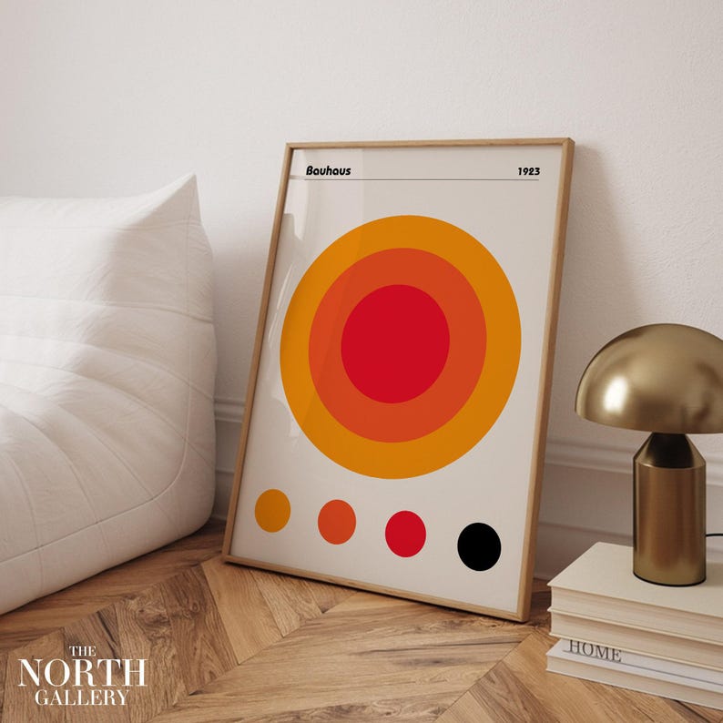 Geometric Circles Bauhaus Art Print, Modern Wall Decor - Etsy