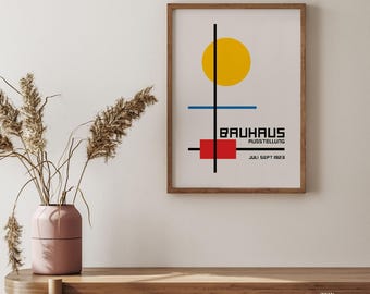 Bauhaus Geometrische Ausstellung Poster, Retro Wand Kunst
