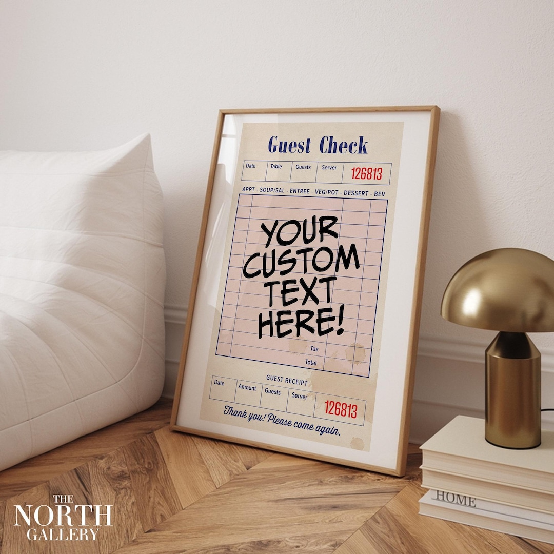 Customize Guest Check Poster, Custom Quotes Poster, Apartment Wall ...