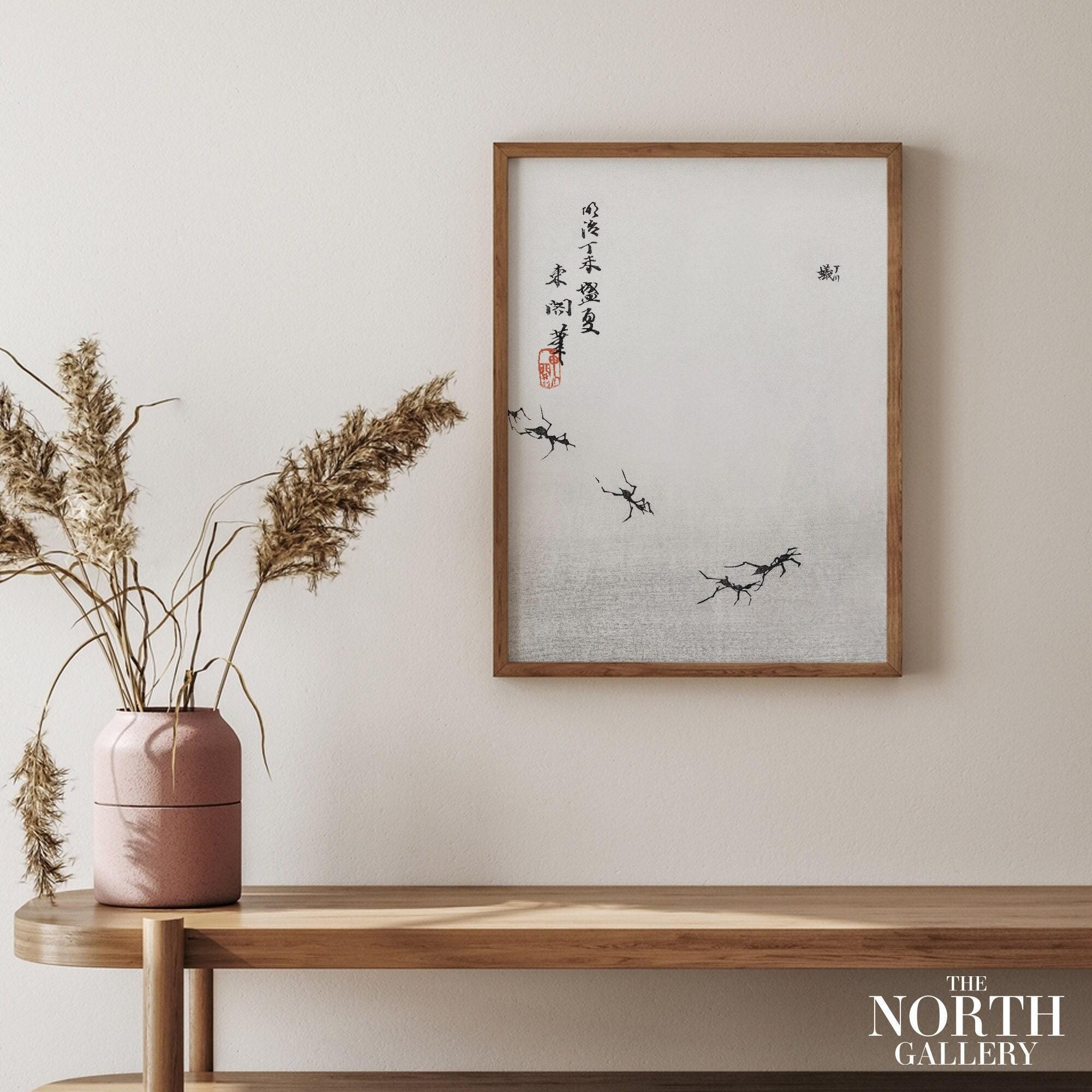 Morimoto Toko Wall Art Decor, Ants Trail Illustration, Vintage