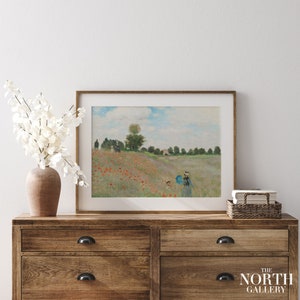 Monet Mohnfeld Druck, Claude Monet, Französische Landschaft, Monet Impressionismus