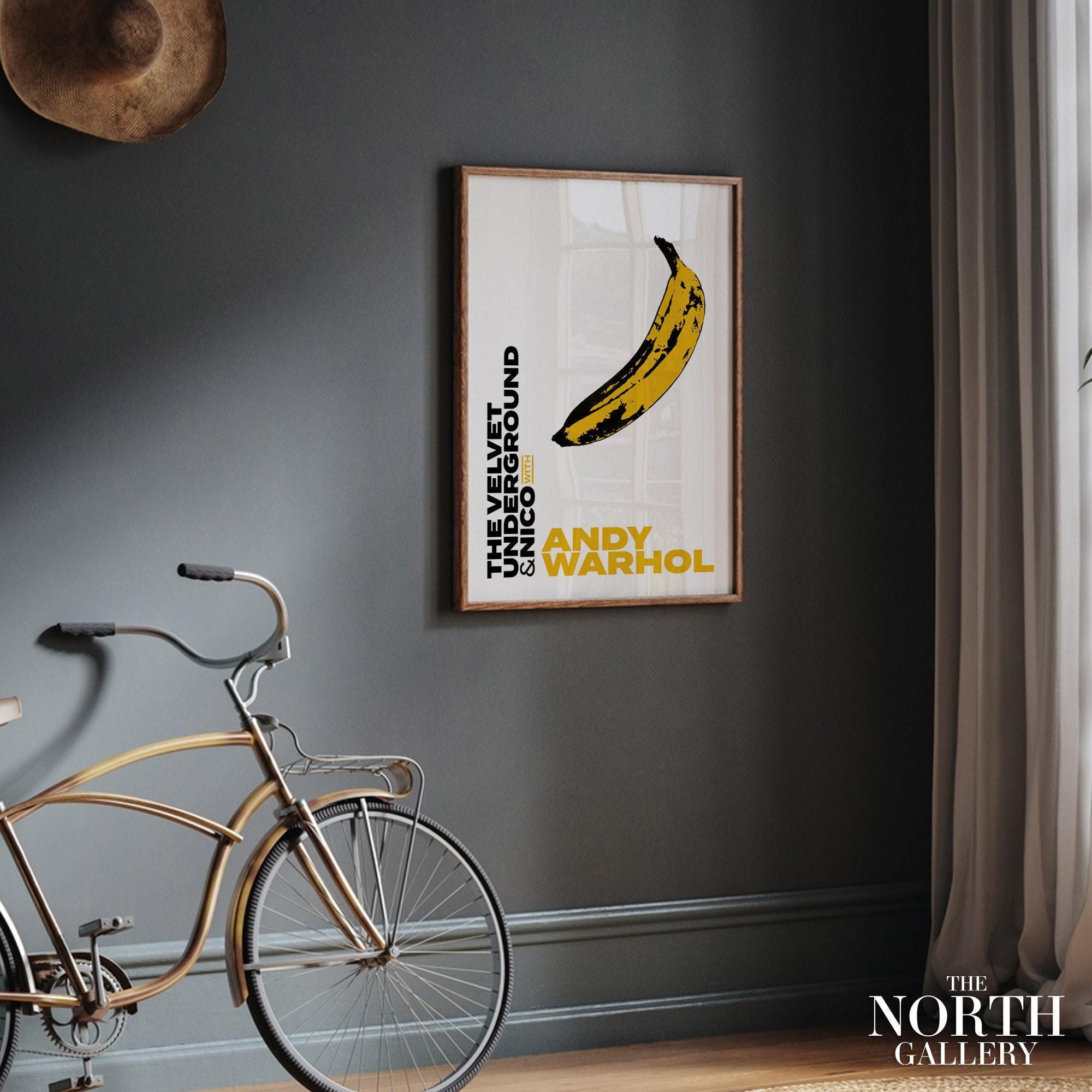 額装済/Banana/ジュールベリ ベルク/インテリア/ポスター/アート Andy Warhol Banana Exhibition Poster, Pop Art Gallery Wall Print