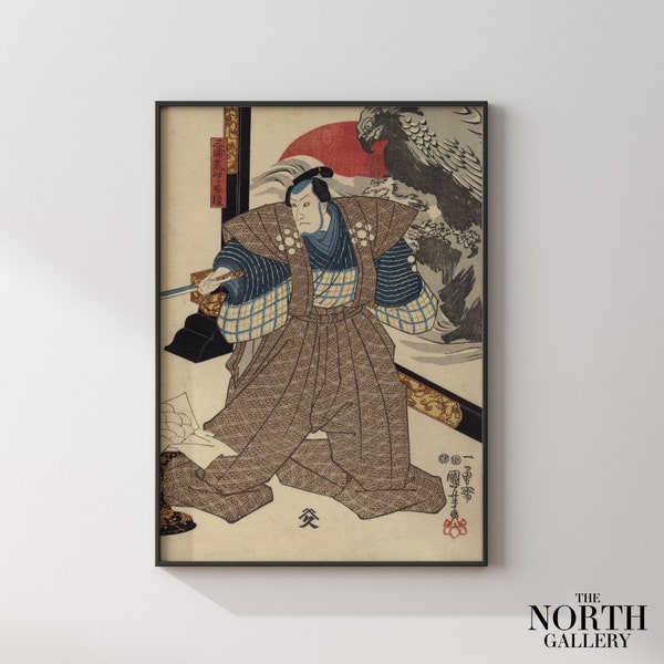 Samurai Poster Print, Asian Warriors Art, Warrior Poster, Japanese Wall Art, Japanese Culture