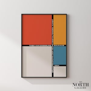 Retro Colors Bauhaus Poster, Bauhaus Retro Minimalist Poster, Graphic Design Print, Bauhaus Decor