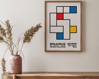 Retro Bauhaus Geometric Print, Modern Wall Art