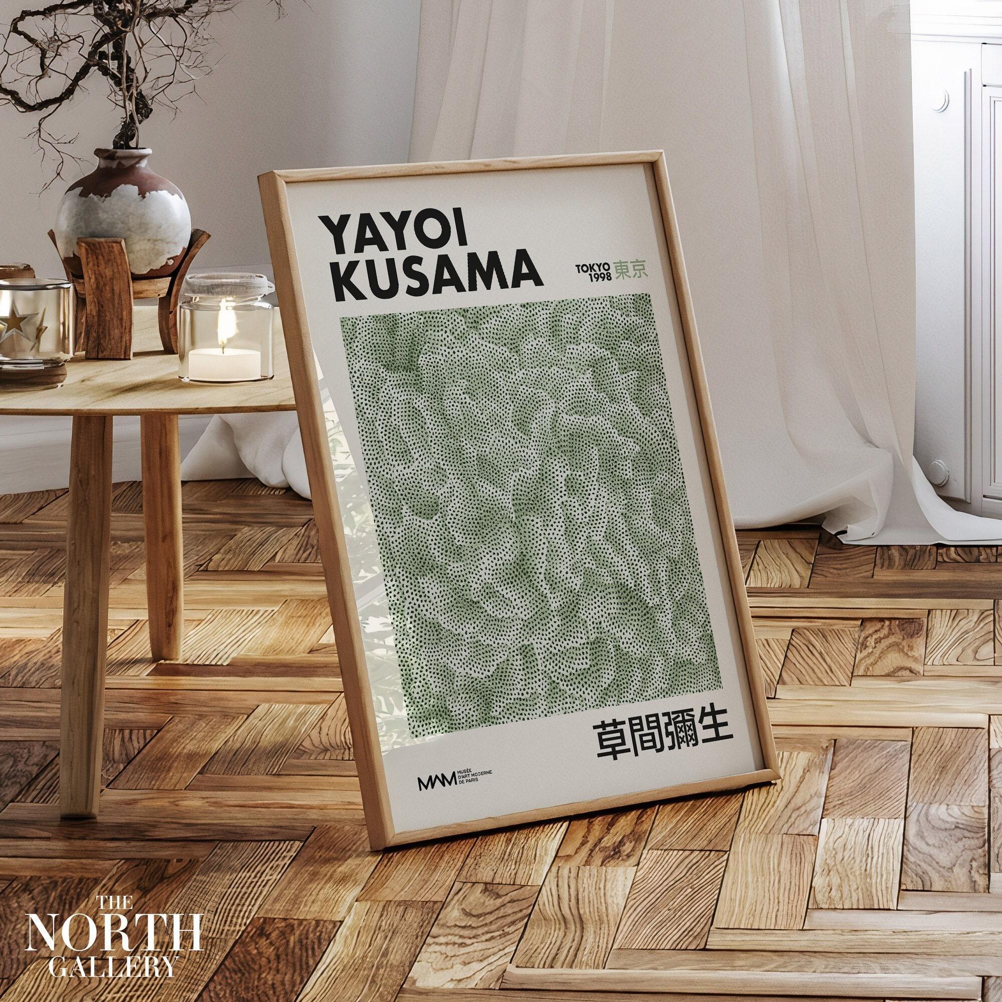 Yayoi Kusama Sage Green Infinity Nets Exhibition Poster