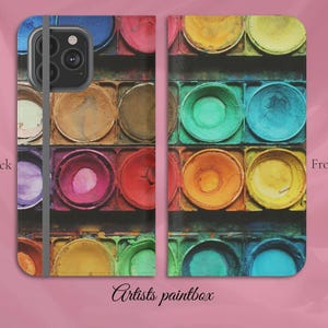 Estuche tipo billetera Art Lover Flip Folio con paleta de pinturas para artistas, SAMSUNG GALAXY Modelo S8, S9, S10, S20, NOTE 20, S21, S22, S23, S24, S25