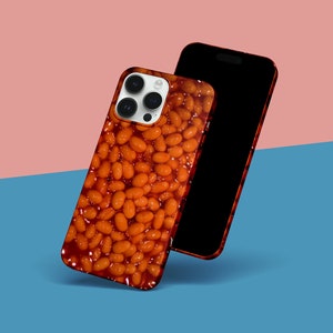 Baked Bean Illustration iPhone Case, iPhone Snap Case, iPhone Tough Case, all iPhone Models 7,8,X,11,12,SE,13,14,15 Fun Food Lovers, Humourous image 5