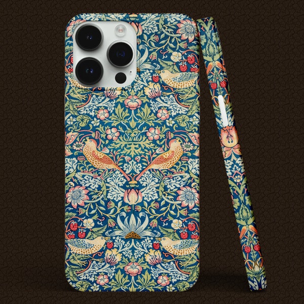 The Strawberry Thief by William Morris iPhone Case, iPhone Snap Case, Tough Case, all iPhone Models 7,8,X,11,12,SE,13,14,15, Art Nouveau