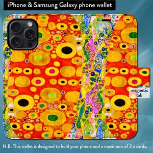 Esperanza II de Gustav Klimt, Art Nouveau clásico, funda tipo cartera con tapa y cierre magnético para iPhone 7, 8, X, 11, 12, SE, 13, 14, 15 y 16.