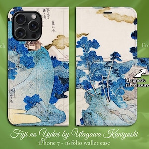 Utagawa Kuniyoshi - Fuji No Yukei, Ukiyo-e Arte japonés, iPhone Flip Folio Wallet Case con pestaña magnética, iPhone 7,8,X,11,12,SE,13,14,15,16