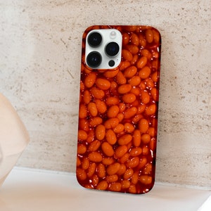Baked Bean Illustration iPhone Case, iPhone Snap Case, iPhone Tough Case, all iPhone Models 7,8,X,11,12,SE,13,14,15 Fun Food Lovers, Humourous image 6
