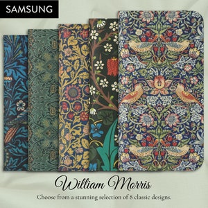 Selección Art Nouveau de William Morris de 8 diseños clásicos, SAMSUNG GALAXY Modelo S8, S9, S10, S20, NOTE 20, S21, S22, S23, S24, S25