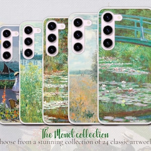 Monet Collection of 24 Classic Paintings, Samsung Flexible Gel Soft Grip Case,Samsung Galaxy, Galaxy Note all Models, Impressionist Art