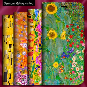 Gustav Klimt x 7 pinturas clásicas del Art Nouveau, funda tipo cartera con cierre magnético para Samsung Galaxy 20, 21, 22, 23, 24, 25