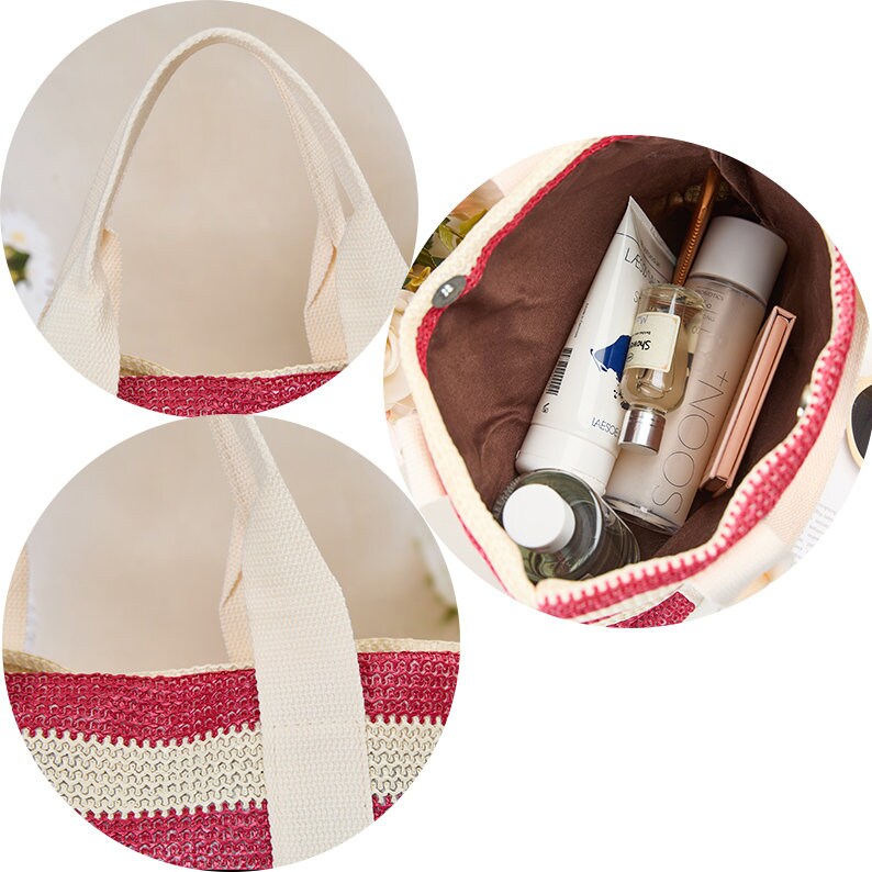 Custom Straw Beach Bagpersonalized Bridesmaid Straw Bagbeach Etsy