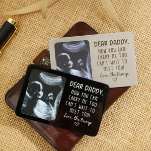 Carte portefeuille personnalisée, Carte portefeuille photo personnalisée avec échographie pour bébé, Carte portefeuille pour homme, Cadeau de grossesse, Cadeaux pour les nouveaux papas, Cadeau pour la fête des pères