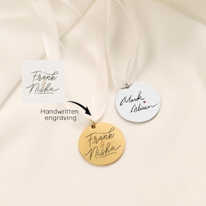 Handschrift Hochzeitsstrauß Charme, kundenspezifischer handgeschriebener Brautstrauß Charme, Hochzeitsgeschenk, Erinnerungsgeschenke für Braut, tatsächliche Handschrift Geschenk
