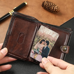 Personalized Metal Photo Wallet Cards,Custom Image Text/Wallet Inserts,Wallet Photo Card for Husband,Anniversary Gift,Birthday Gift For Him