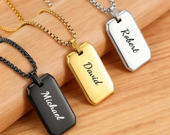 Militär Armee Halskette, Personalisierte Hundemarke Halskette, Gravur Name / Datum / Besonders angefertigt für Männer, Groomsmen Geschenk, Geschenk für Ihn
