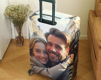 Benutzerdefinierte Kofferabdeckung, personalisierte Bild Gepäckabdeckung, Gepäckabdeckung mit Foto, einzigartiges Reisegeschenk, lustiges Koffergeschenk, Geburtstagsgeschenk