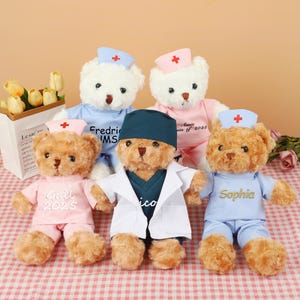 Personalized Nurse Graduate Embroidered Teddy Bear,2025 Nurse Graduation Gift,Nursing School Gift,Gifts for Grads,Nurse/Doctor Birthday Gift