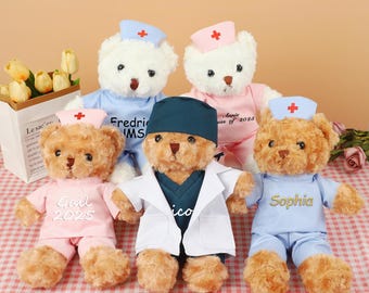 Personalized Nurse Graduate Embroidered Teddy Bear,2025 Nurse Graduation Gift,Nursing School Gift,Gifts for Grads,Nurse/Doctor Birthday Gift