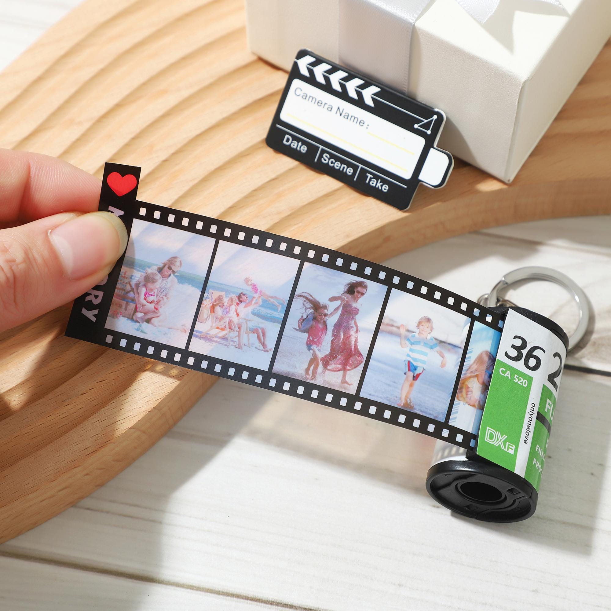 Personalized Film Photo Keychain,customizable Photo & Text Film ...