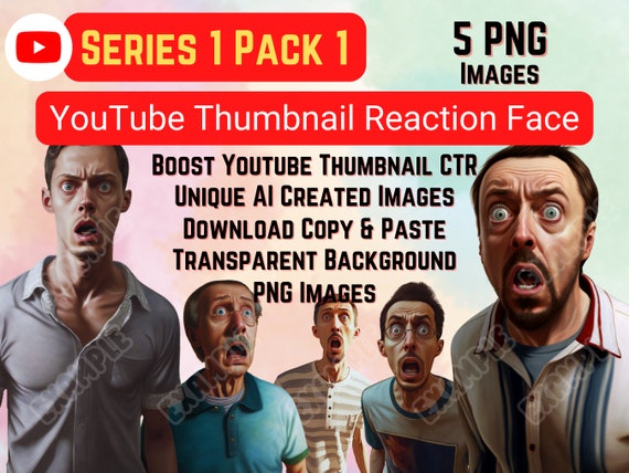 PNG Youtube Thumbnail Reaction Face Boost Youtube Thumbnail - Etsy Australia