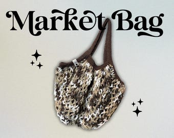 CUSTOM Market Tote Bag Handmade Eco-Friendly Cotton Crochet Mesh Bag for Markets, Festivals, Shopping, and more!
