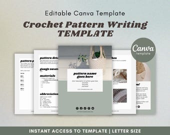 Crochet Pattern Template: Modern, Editable Canva Design (Digital)