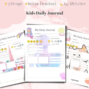 Kids Daily Journal Printable, Daily Planner for Kids, Digital Prints ...