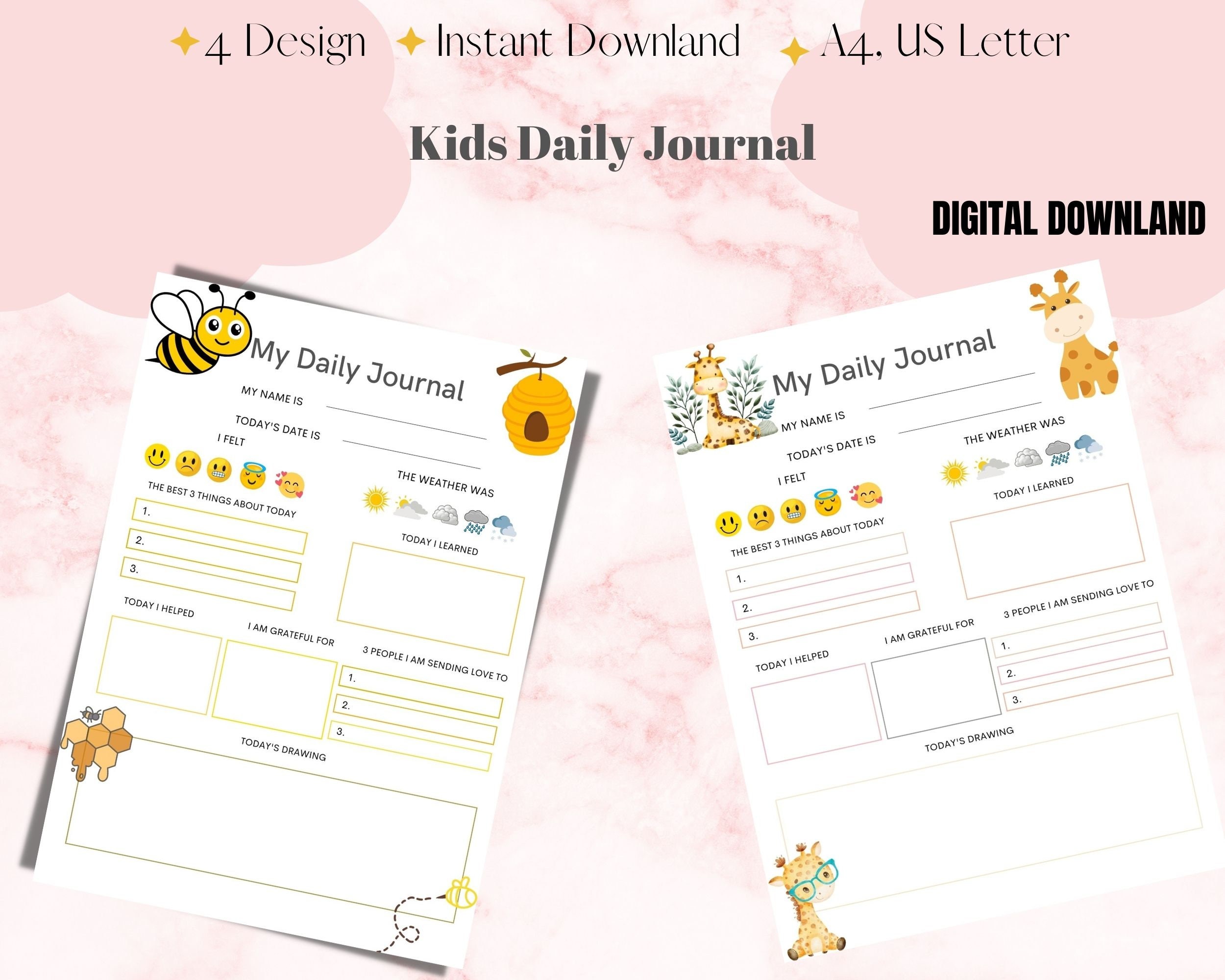 Digital Prints Diary for Childrenkids Daily Planner Kids - Etsy