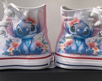 Stitch with Flowers Chaussures montantes Converse, Baskets Stitch