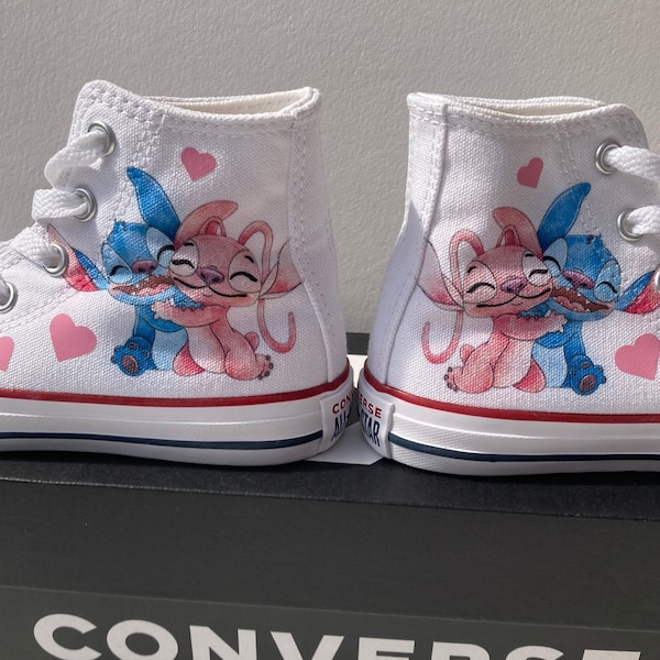 Kids Stitch and Angel Custom Converse, stitch shoes, angel converse, stitch converse
