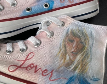 Taylor Swift Converse High Tops, Lover Era Shoes, Lover Sneakers, Swiftie Converse