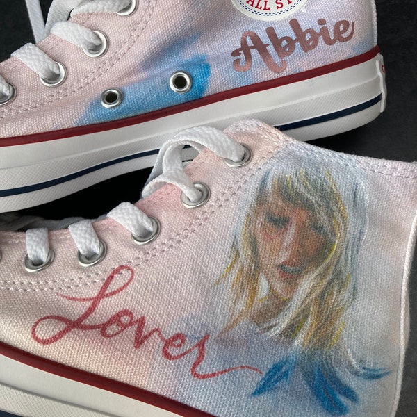 Taylor Swift Converse High Tops, Lover Era Shoes, Lover Sneakers, Swiftie Converse