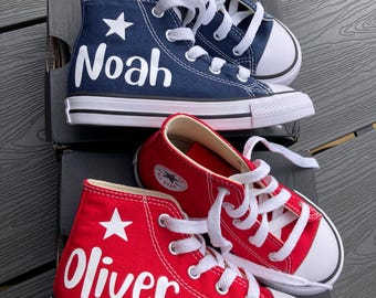 Individuell hergestellte Converse Kinder High Tops: Personalisierte Name Schuhe