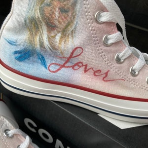 Taylor Swift Converse High Tops, Lover Era Shoes, Lover Sneakers, Swiftie Converse image 3