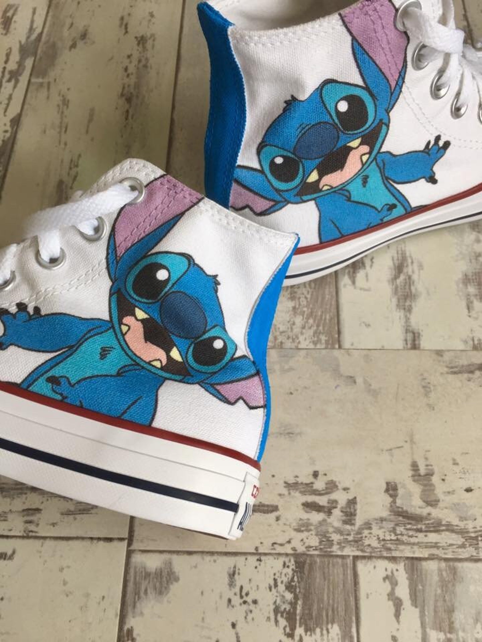 Stitch Converse High Tops, Lilo and Stich Shoes, Stitch Sneakers - Etsy