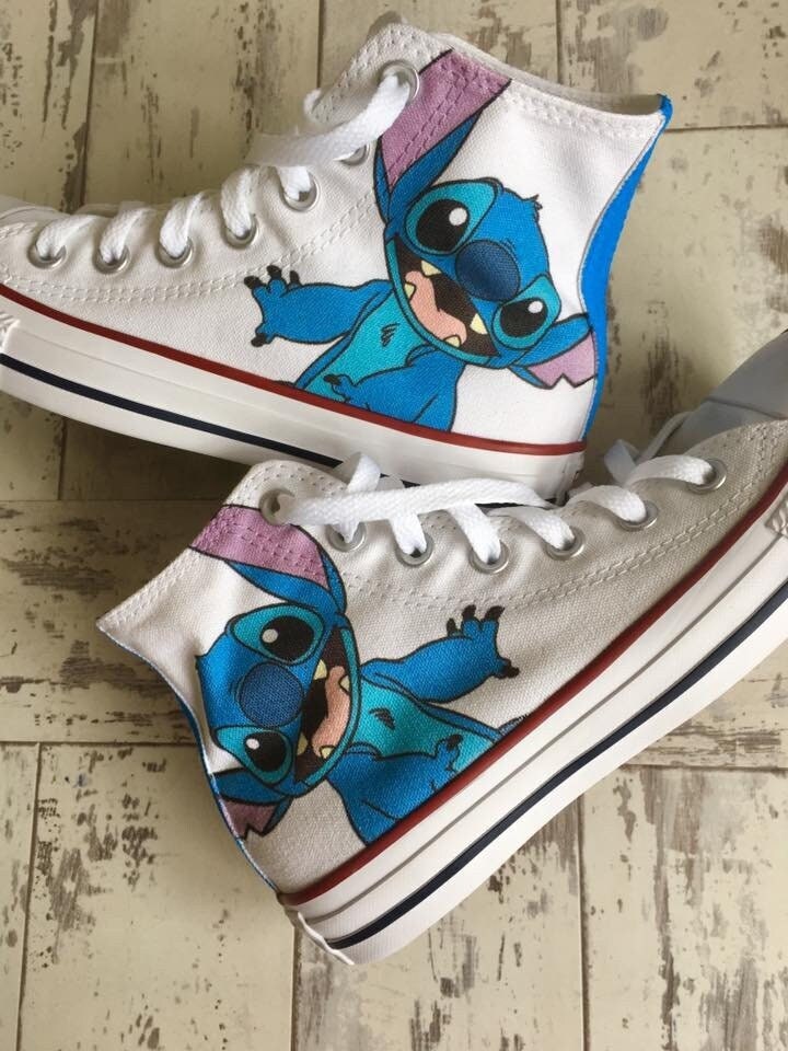 Stitch Converse High Tops, Lilo and Stich Shoes, Stitch Sneakers - Etsy